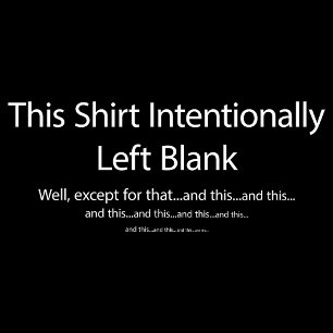 Dit shirt opzettelijk leeg gelaten