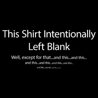 Dit shirt opzettelijk leeg gelaten