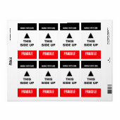 Dit Side Up-waarschuwingsetiket Etiket (Full Sheet)