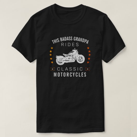 Dit slechte opa werkt op klassieke motorfietsen. t-shirt (Design voorkant)