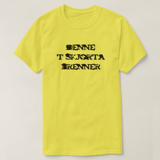 Dit T-shirt brandt in Noors geel (Design voorkant)