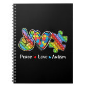 Dit t-shirt met vredeshand, hartvorm en pop is notitieboek (Voorkant)