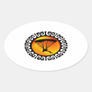 DIT TIJDSTIP SKYDIËNTEN OVALE STICKER