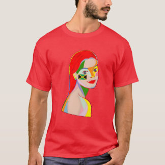 Dit toont een reggae rastafari hippie vrouw vintag t-shirt