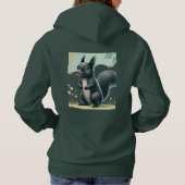 "Dit unieke ontwerp toont een nieuwsgierig zwart Hoodie (Achterkant)