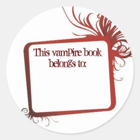 Dit Vampierboek is van Ronde Sticker (Voorkant)