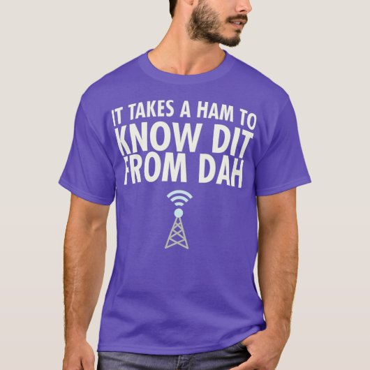 Dit van Dah Ham Radio Morse Code CW operator T-shirt (Voorkant)