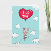 Dit varken houdt van je. feestdagen kaart (Voorkant)