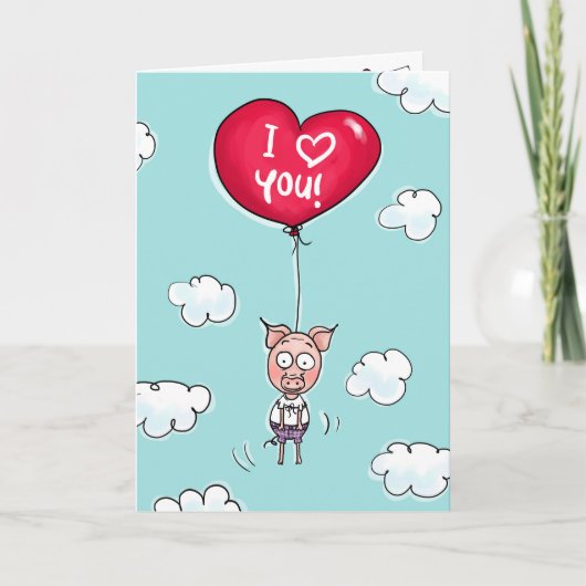Dit varken houdt van je. feestdagen kaart (Voorkant)