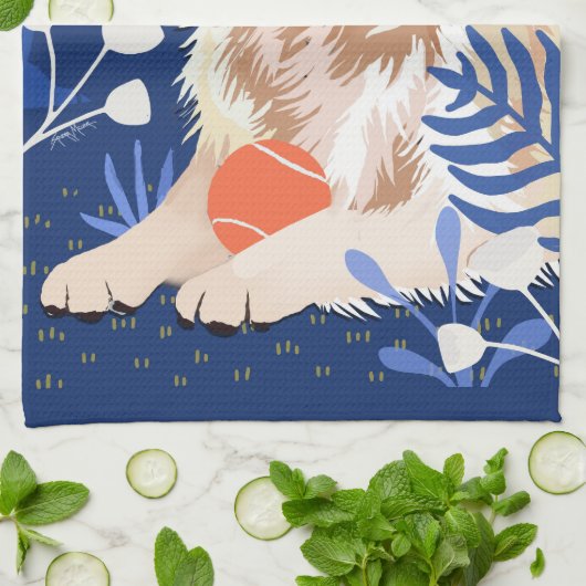 DIT VEEL IS WAAR Golden Retriever keukenhanddoek (Gevouwen)