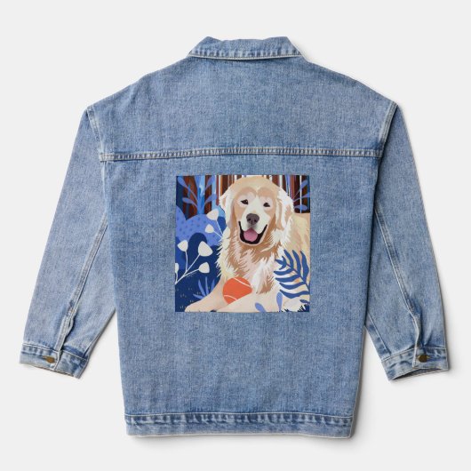DIT VEEL IS WAAR Golden Retriever stijlvolle denim Denim Jacket (Achterkant)