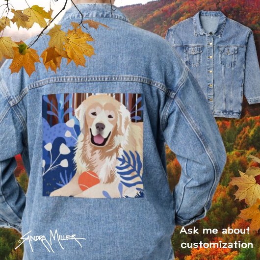 DIT VEEL IS WAAR Golden Retriever stijlvolle denim Denim Jacket