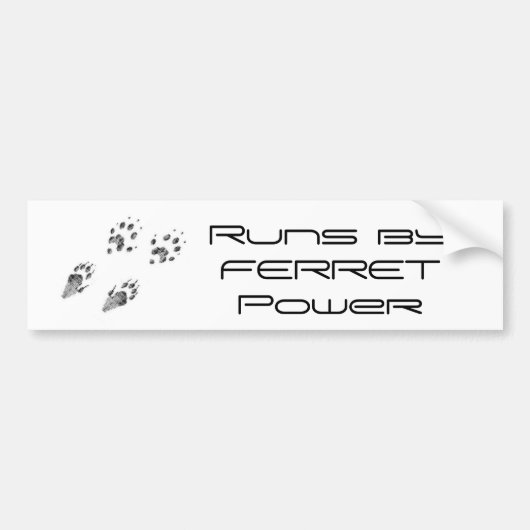 Dit voertuig draait opFERRET-POWER Bumpersticker (Voorkant)