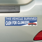 Dit voertuig heeft een overlevende KASS voor KLUNK Bumpersticker (Op auto)