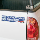 Dit voertuig heeft een overlevende KASS voor KLUNK Bumpersticker (Op Truck)