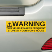 Dit voertuig maakt frequente stoppen bumpersticker (Op auto)