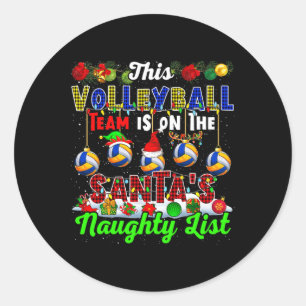 Dit volleybalteam staat op Santa's Naughty List XM Ronde Sticker