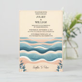 Dit voorjaar zomer Ocean Beach Bestemming Bruiloft Kaart (Staand voorkant)