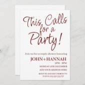 Dit vraagt om een feest grappige co-ed paar douche kaart (Voorkant / Achterkant)