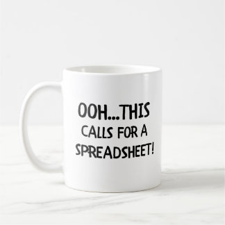 Dit vraagt om een Mok voor een spreadsheet koffie