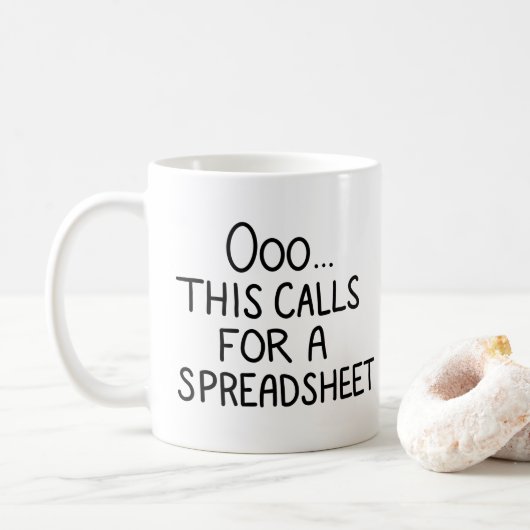 Dit vraagt om een spreadsheet Funny Work Data Koffiemok (Met donut)