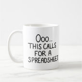 Dit vraagt om een spreadsheet Funny Work Data Koffiemok (Links)