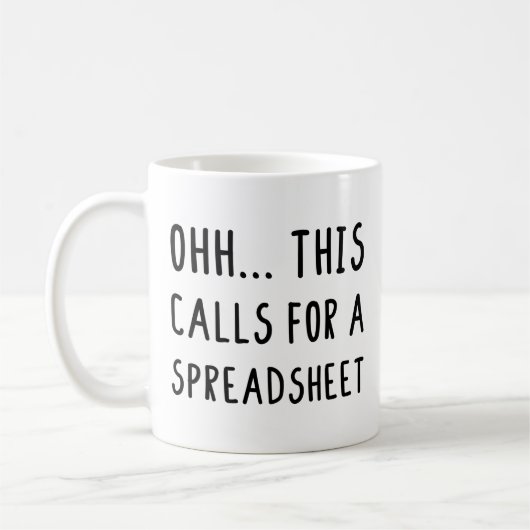 Dit vraagt om een spreadsheet, grappige accountant koffiemok (Links)