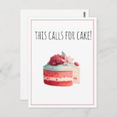 Dit vraagt om taart | Red Velvet Cake Blank Briefkaart (Voorkant / Achterkant)