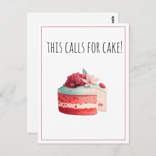Dit vraagt om taart | Red Velvet Cake Blank Briefkaart (Voorkant / Achterkant)