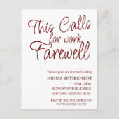 Dit vraagt om werk afscheidspensioen op maat briefkaart (Voorkant)