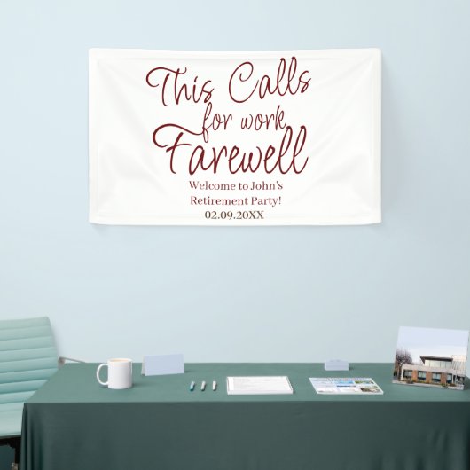 Dit vraagt om werk afscheidspensioen op maat spandoek (Beurs)