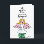 Dit vrolijke seizoen. - feestdagen kaart<br><div class="desc">Angels zweren dat het een pijn is die het kont is om op de kerstbomen te staan! Hier is een uniek en hilarisch Afbeelding voor het Joyous Sason! Bekijk meer van mijn unieke atheïstische creaties op Zazzle.com/atheistcards en —> DOWNLOAD MY FREE CARDS op: atheistcards.com. SLUIT!</div>