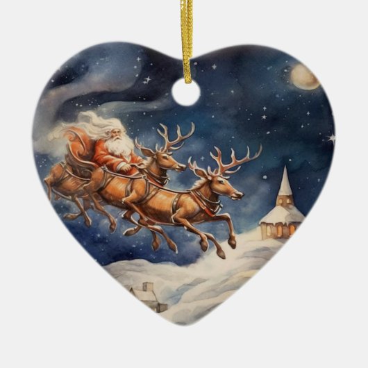 'Dit was de avond voor het kerstversiering Keramisch Ornament (Voorkant)