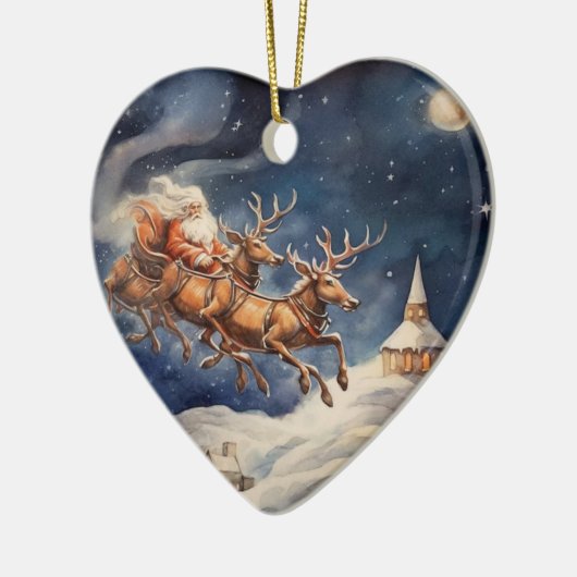 'Dit was de avond voor het kerstversiering Keramisch Ornament (Links)