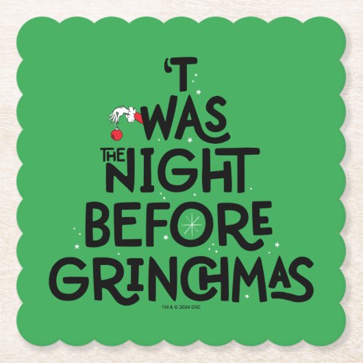 Dit was de nacht voor Grinchmas Kartonnen Onderzetters (Voorkant)