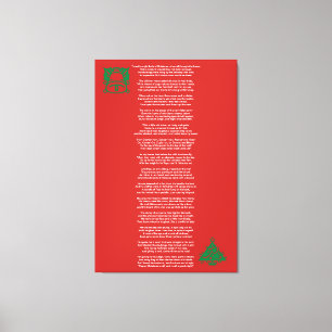Dit was de nacht voor het kerstgedicht Canvas Afdruk