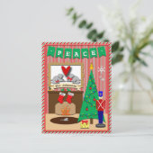 Dit was de nacht voor Kerstmis. Feestdagenkaart (Staand voorkant)