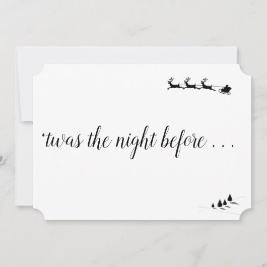 "Dit was de nacht voor" Uitnodiging op kerstavond (Voorkant)