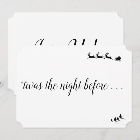 "Dit was de nacht voor" Uitnodiging op kerstavond (Voorkant / Achterkant)