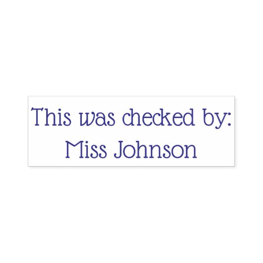 Dit werd gecontroleerd door middel van een rubbers  zelfinktende stempel (Design)