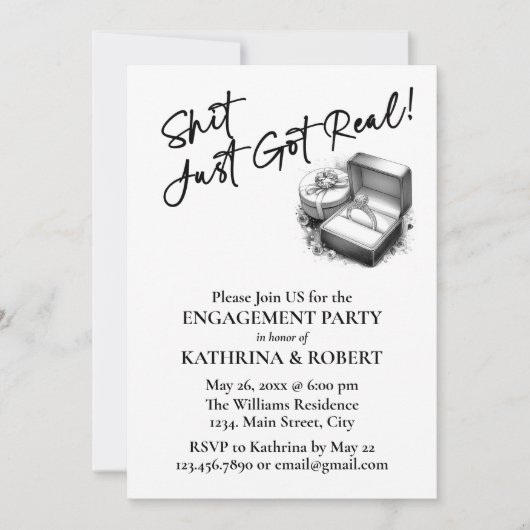 Dit werd pas echt! Elegante Betrokkenheid Partij Kaart (Voorkant)