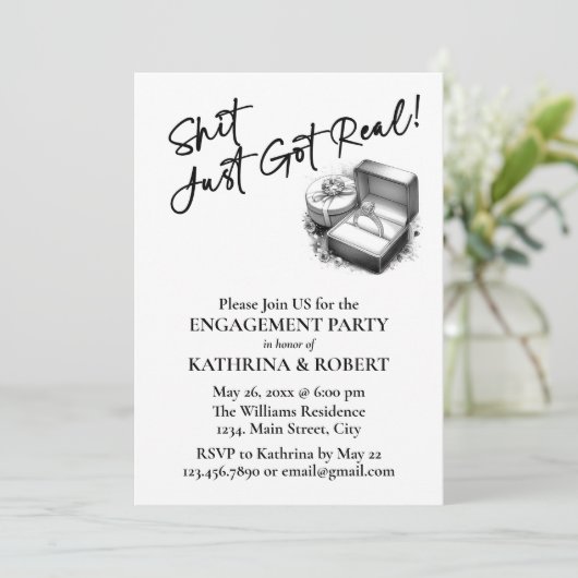 Dit werd pas echt! Elegante Betrokkenheid Partij Kaart (Staand voorkant)