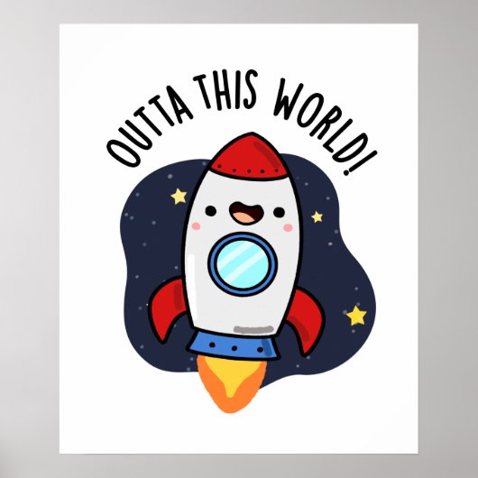 Dit wereldschimnige Rocket Pun Poster (Voorkant)