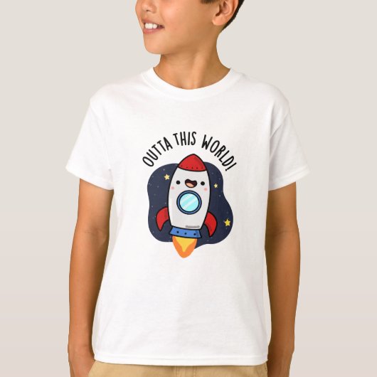 Dit wereldschimnige Rocket Pun T-shirt (Voorkant)