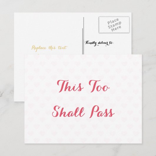 Dit Zal Ook Voorbij Gaan Citaat Aanmoediging Veel  Briefkaart (Voorkant / Achterkant)