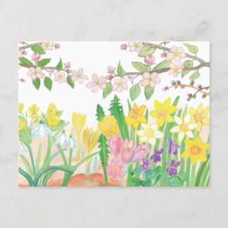 Dit zijn de lente bloemen die vreugde uitstralen  feestdagenkaart