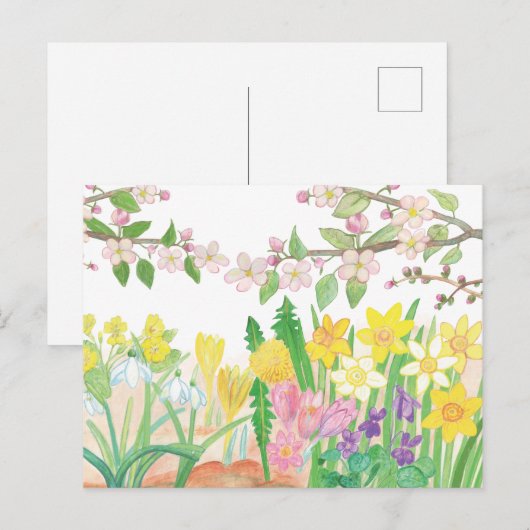 Dit zijn de lente bloemen die vreugde uitstralen  feestdagenkaart (Voorkant / Achterkant)