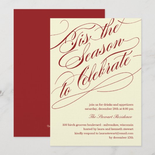 Dit zijn de uitnodigingen van de Seizoenfeestdag - (Voorkant / Achterkant)