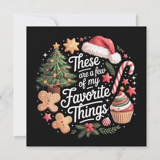 Dit zijn een paar van mijn favoriete kerstdingen feestdagenkaart (Voorkant)