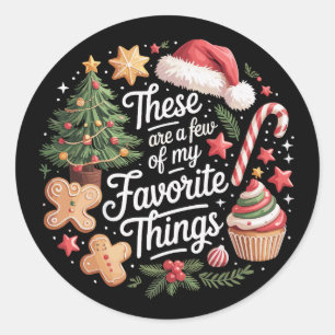 Dit zijn een paar van mijn favoriete kerstdingen  ronde sticker